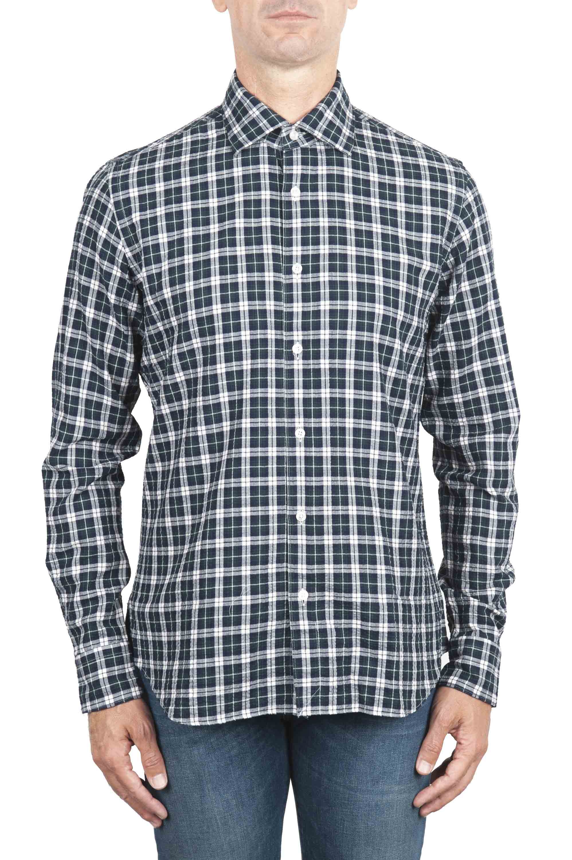 SBU 01549 Checkered pattern embossed cotton shirt 01