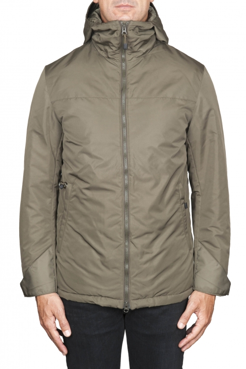 SBU 01555 Technical waterproof padded short parka jacket green 01