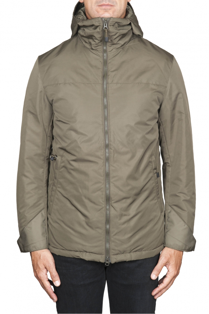 SBU 01555 Technical waterproof padded short parka jacket green 01
