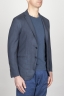 SBU - Strategic Business Unit - Single Breasted Unlined 2 Button Jacket In Blue Washed Linen