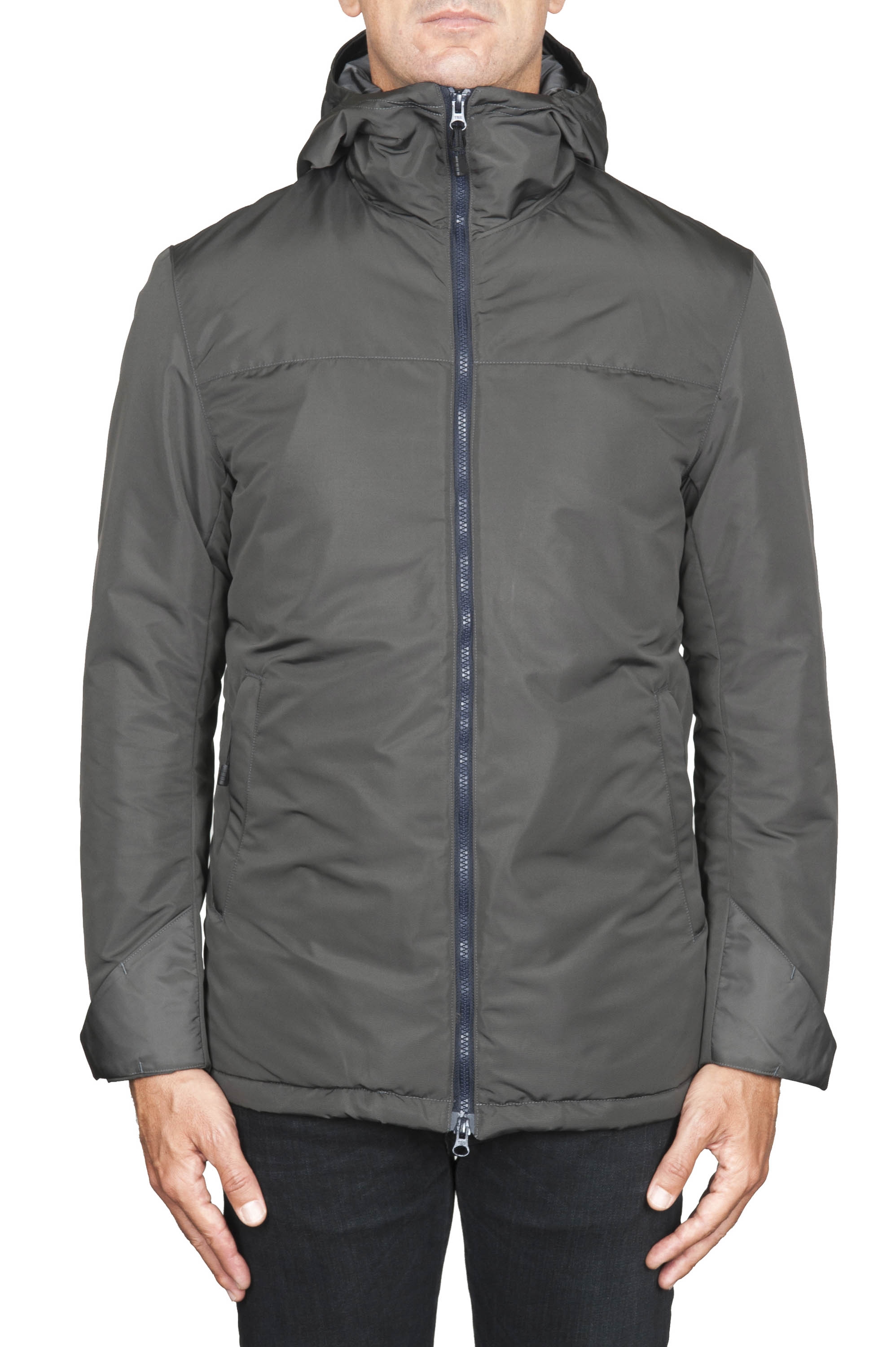 SBU 01556 Technical waterproof padded short parka jacket grey 01