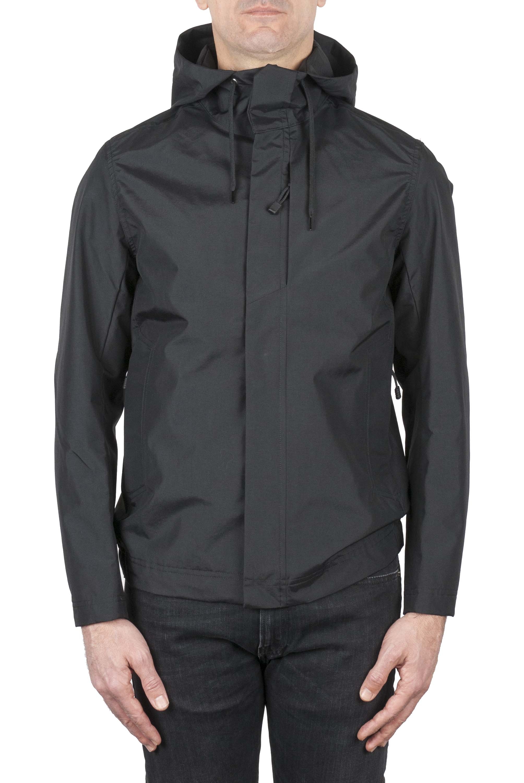 SBU 01557 Technical waterproof hooded windbreaker jacket black 01