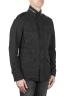 SBU 01568 Stone washed black cotton military field jacket 02