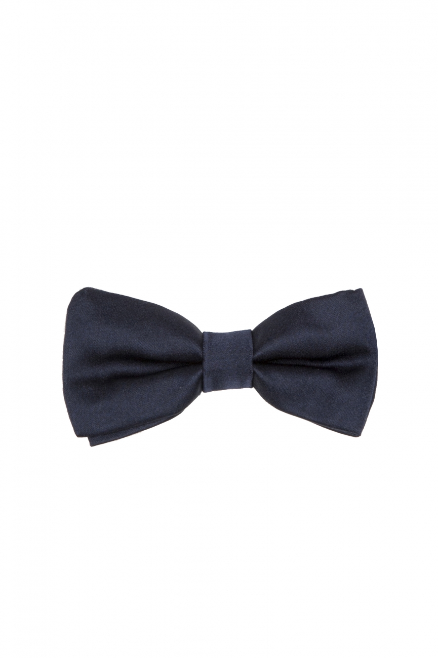 SBU 01032 Classic ready-tied bow tie in blue silk satin 01