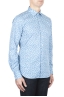 SBU 01590 Camisa de algodón estampado geométrico azul claro 02
