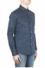 SBU 01595 Blue mouline cotton shirt 02