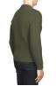 SBU 01597 Suéter clásico de cuello redondo en costilla de pescador de lana pura verde 03