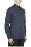SBU 01602 Camisa de algodón estampado floral azul 02