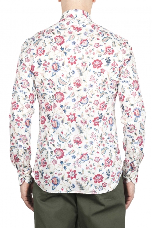 SBU 01603 Camisa de algodón estampado floral roja 01