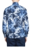 SBU 01606 Floral printed pattern blue cotton shirt 05