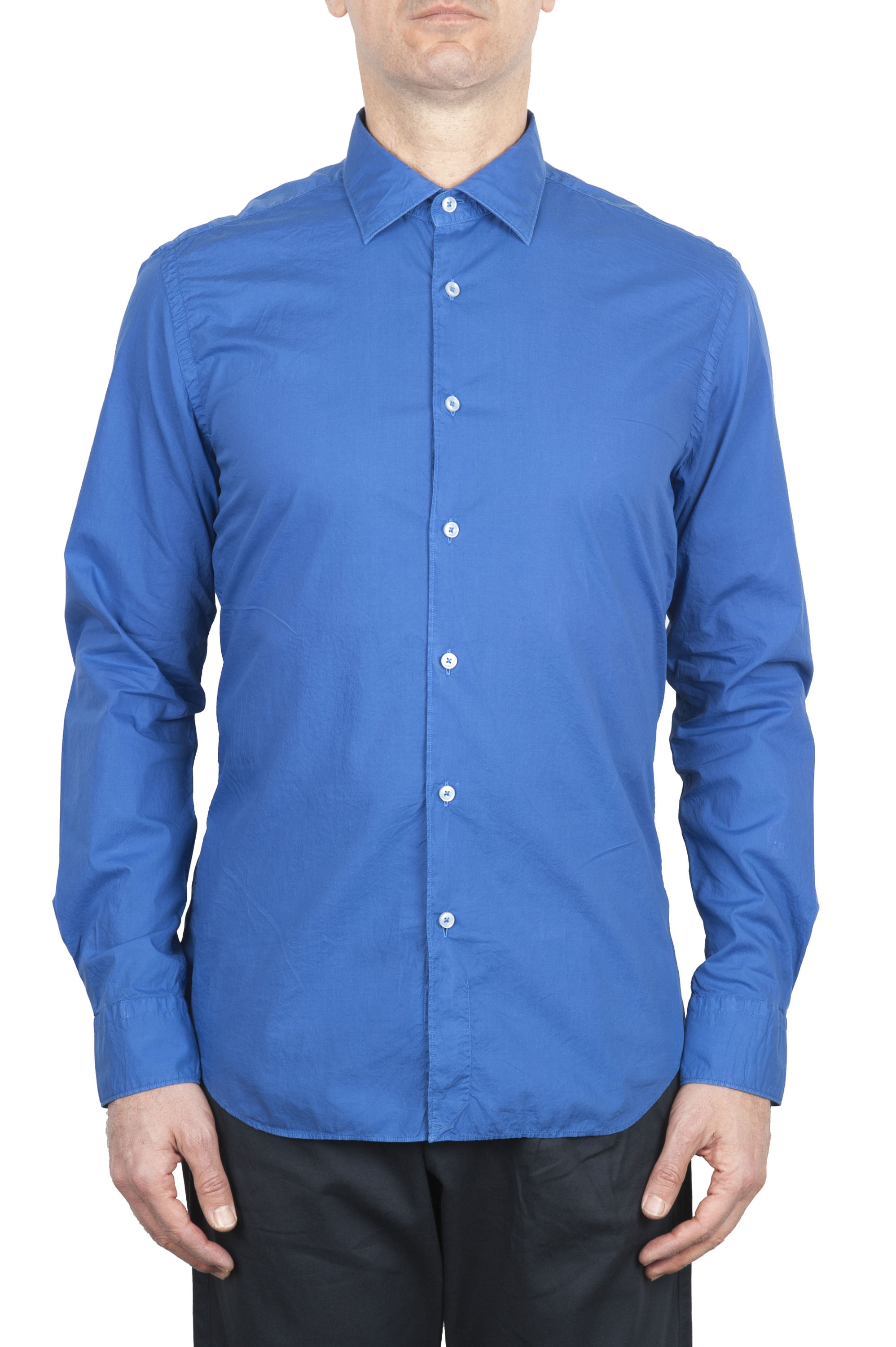 SBU 01611 Camicia in cotone super leggero blu Cina 01