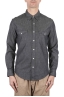 SBU 01614 Dark grey chambray cotton western shirt 01