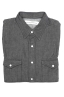 SBU 01614 Camisa western de algodón chambray gris oscuro 06