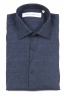 SBU 01619 Camisa clásica de lino azul marino 06