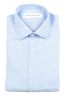 SBU 01620 Camisa clásica de lino azul claro 06
