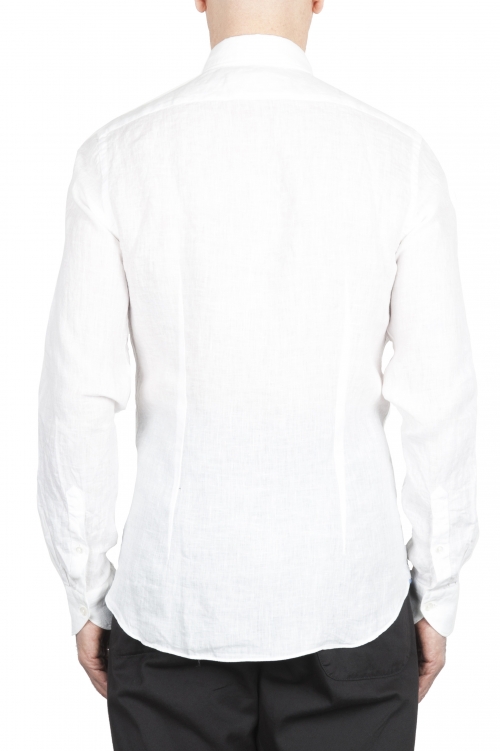 SBU 01622 Classic white linen shirt 01