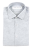 SBU 01624 Camicia classica in lino grigio perla 06