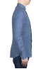 SBU 01626 Camicia classica in lino blu 03