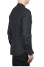 SBU 01627 Camicia classica con collo coreano in lino grigio antracite 04