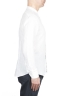 SBU 01628 Camicia classica con collo coreano in lino bianca 03