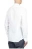 SBU 01628 Camicia classica con collo coreano in lino bianca 04