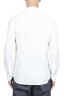 SBU 01628 Camicia classica con collo coreano in lino bianca 05