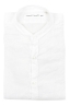 SBU 01628 Camicia classica con collo coreano in lino bianca 06