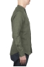 SBU 01630 Classic mandarin collar green linen shirt 03