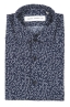 SBU 01632 Floral printed pattern blue cotton shirt 06
