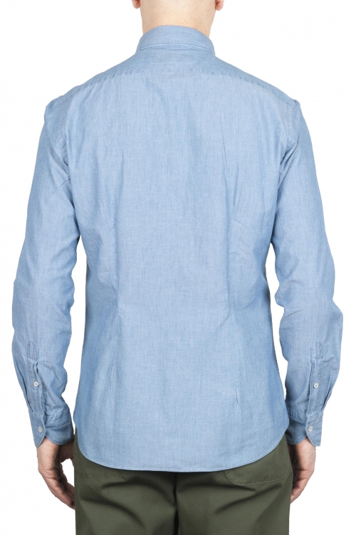 SBU 01634 Camisa de algodón de cambray índigo pálido 01