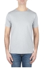 SBU 01639 T-shirt girocollo aperto in cotone fiammato grigio perla 01