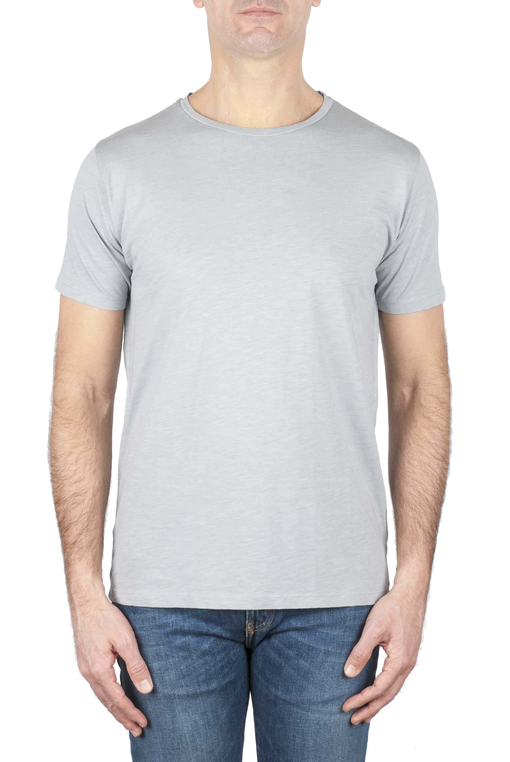 SBU 01639 Flamed cotton scoop neck t-shirt pearl grey 01