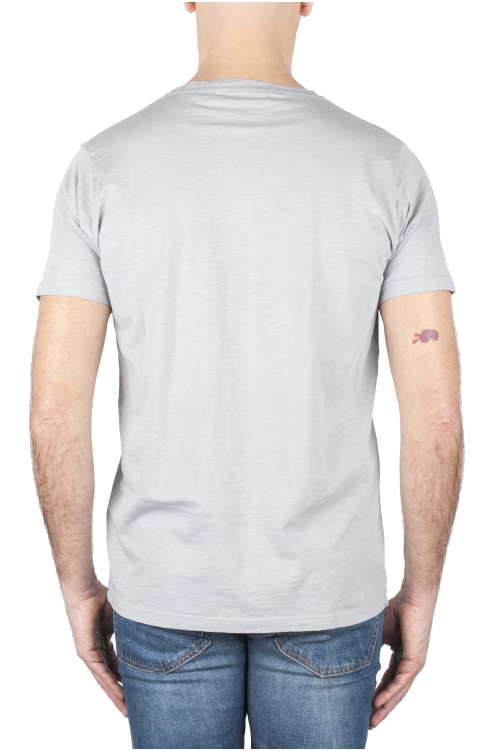 SBU 01639 Flamed cotton scoop neck t-shirt pearl grey 01