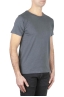 SBU 01641 T-shirt à col rond en coton flammé gris foncé 02