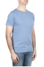 SBU 01642 T-shirt à col rond en coton flammé bleu clair 02