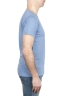 SBU 01642 T-shirt à col rond en coton flammé bleu clair 03