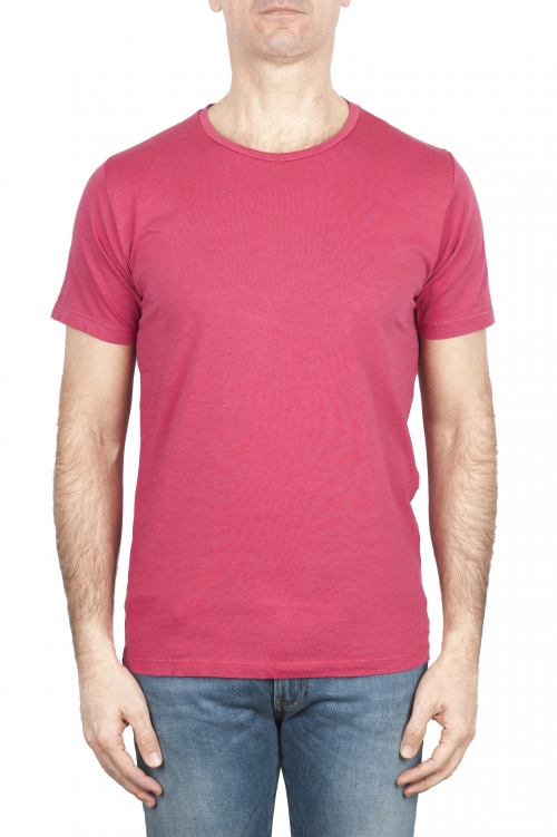 SBU 01643 T-shirt girocollo aperto in cotone fiammato rossa 01