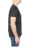 SBU 01644 T-shirt girocollo aperto in cotone fiammato nera 03