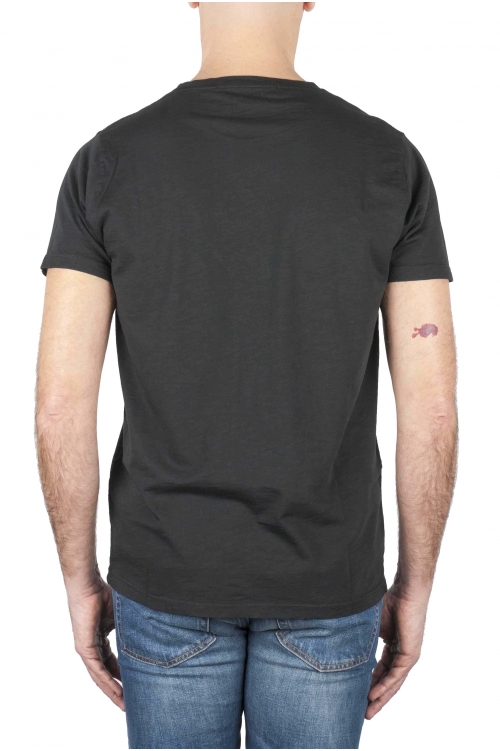 SBU 01644 Camiseta de algodón con cuello redondo en color negro 01