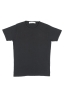 SBU 01644 T-shirt girocollo aperto in cotone fiammato nera 06