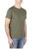 SBU 01645 T-shirt à col rond en coton flammé vert 02