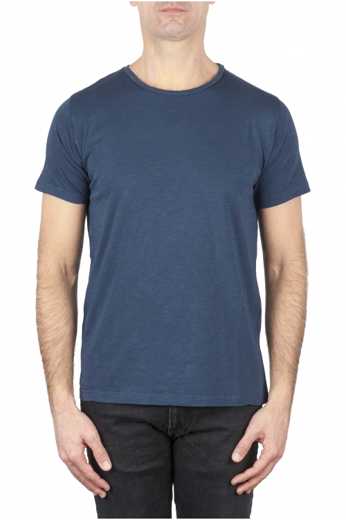 SBU 01648 Camiseta de algodón con cuello redondo en color azul 01