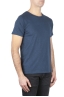 SBU 01648 T-shirt à col rond en coton flammé bleu 02