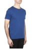SBU 01649 T-shirt girocollo aperto in cotone fiammato blu 02