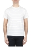 SBU 01650 Striped cotton scoop neck t-shirt white and blue 01