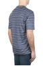SBU 01651 Striped linen scoop neck t-shirt blue and white 04