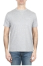 SBU 01652 Camiseta de algodón gris melange de cuello redondo y bolsillo de parche 01