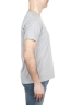 SBU 01652 Camiseta de algodón gris melange de cuello redondo y bolsillo de parche 03