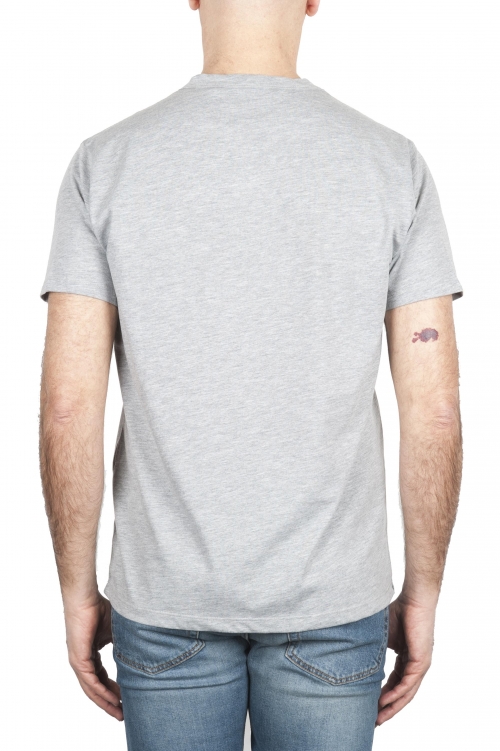 SBU 01652 Tee-shirt en coton à col rond et poche plaquée mélangée gris 01