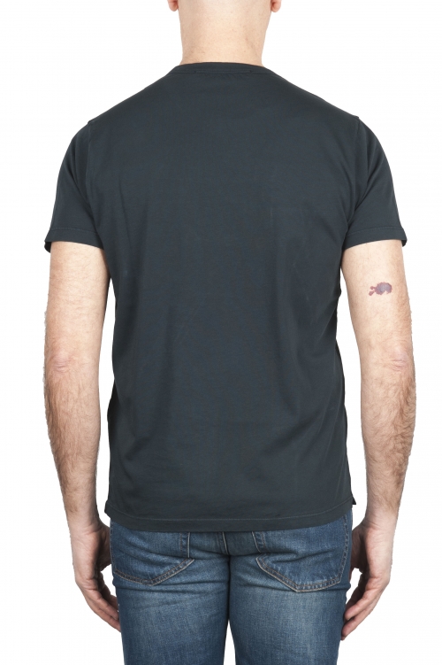 SBU 01653 Camiseta de algodón antracita de cuello redondo y bolsillo de parche 01